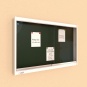 Info-Wandvitrine, 100 cm hoch, 150x12 cm (B/T), Rückwand: Emaille grün, 
